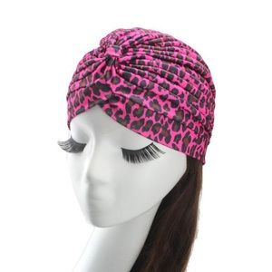 Pink Animal Print Turbans